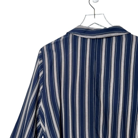 J. Crew Navy Striped Women’s Wrap Front Light Weight Jacket Sz 2x - Picture 8 of 10